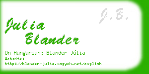 julia blander business card