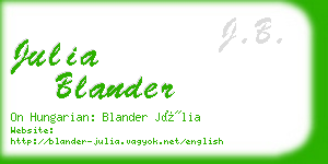 julia blander business card
